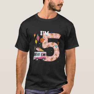 I'm 5 Birthday For Boys Girls Ice Cream Truck Todd T-Shirt