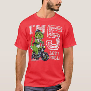 I'm 5 Dinosaur 5th Birthday Dirt Bike Motocross Ki T-Shirt