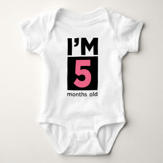 I'm 5 Months Old Pink Baby Bodysuit