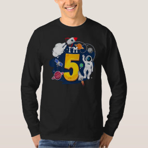 I'm 5 Years Old Astronaut Outer Space 5th Birthday T-Shirt
