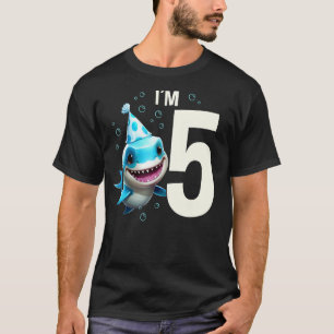 I'm 5 Years Old Cute Shark Fish Child Boy Girl 5th T-Shirt