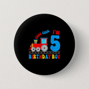 Im 5 Years Old Kids Train Lover Its My 5th Birthda 6 Cm Round Badge