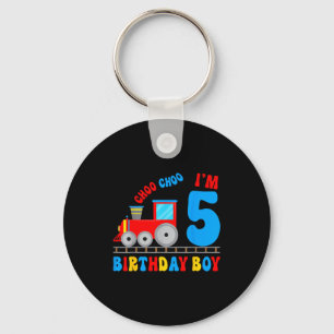 Im 5 Years Old Kids Train Lover Its My 5th Birthda Key Ring