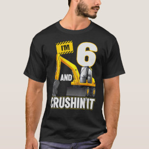 I'm 6 And Digging It Construction Excavator 6th Bi T-Shirt