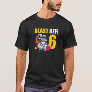 I'm 6 Astronaut Planet Spaceship Happy Birthday T-Shirt