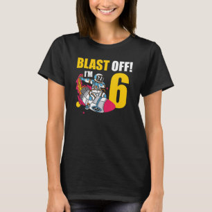 I'm 6 Astronaut Planet Spaceship Happy Birthday T-Shirt