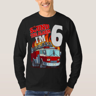 I'm 6 Fireman Birthday Fire Truck 6 Years Old Fire T-Shirt