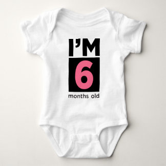 I'm 6 Months Old Pink Baby Bodysuit