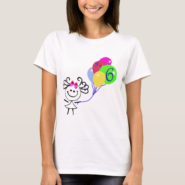 I'm 6 Stick Figure T-Shirt (Front)
