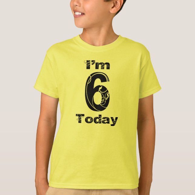 I'm 6 Today Girls Birthday Shirt (Front)