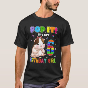 I'm 6 Years Old 6Th Birthday Guinea Pig Girls Pop T-Shirt
