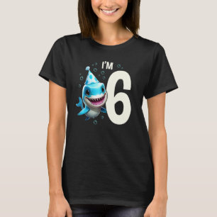 I'm 6 Years Old Cute Shark Fish Child Boy Girl 6th T-Shirt