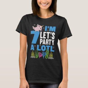 I'm 7 bday Axolotl party cute 7th Birthday Kids Ax T-Shirt