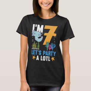 I'm 7 bday Axolotl party cute 7th Birthday Kids Ax T-Shirt
