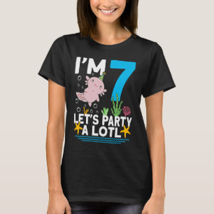 I'm 7 bday Axolotl party cute 7th Birthday Kids Ax T-Shirt