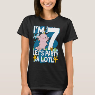 I'm 7 bday Axolotl party cute 7th Birthday Kids Ax T-Shirt