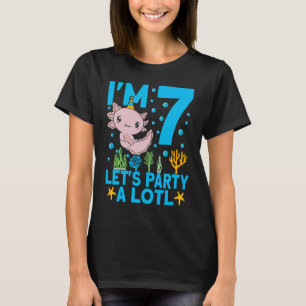 I'm 7 bday Axolotl party cute 7th Birthday Kids Ax T-Shirt