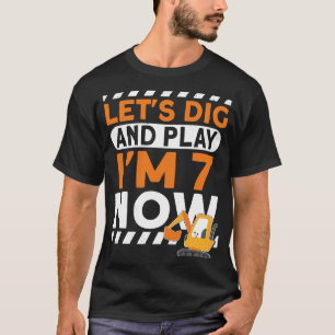 I'm 7 bday Construction 7th Birthday Kids Excavato T-Shirt