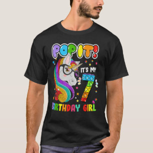 I'm 7 Years Old 7th Birthday Unicorn Girls Pop It T-Shirt