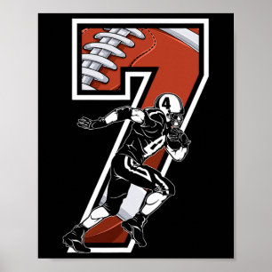 I'm 7 Years Old Football Player 7th Birthday Boys Poster