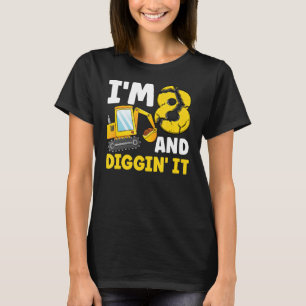 I'm 8 And Digging It 8th Birthday Excavator Birthd T-Shirt