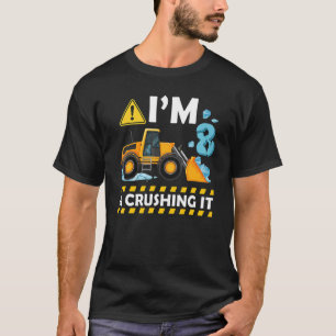 I'm 8 And Digging It Construction Excavator 8th Bi T-Shirt