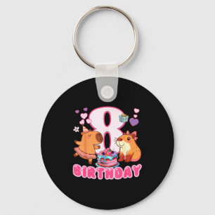 Im 8 Year Old Capy Birthday To Me 8th Birthday Cap Key Ring