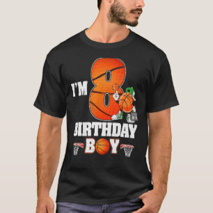 I'm 8 Years Old Basketball Player 8th Birthday Boy T-Shirt
