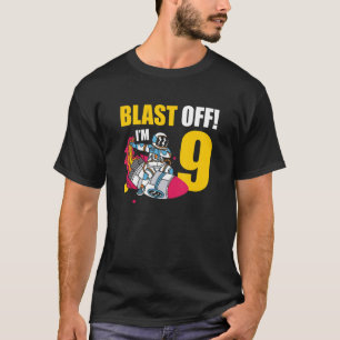 I'm 9 Astronaut Planet Spaceship Happy Birthday T-Shirt