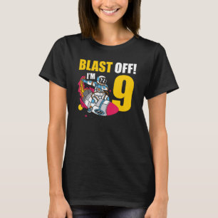 I'm 9 Astronaut Planet Spaceship Happy Birthday T-Shirt