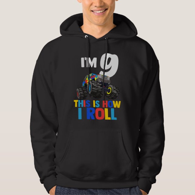 I'm 9 This Is How I Roll Shirt Autism Awareness (Front)