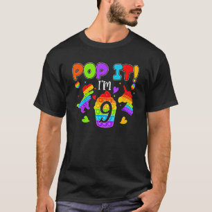 I'm 9 Years Old 9th Birthday Dinosaur Girls Pop It T-Shirt