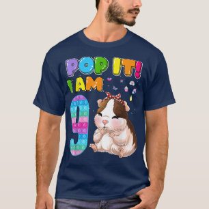 I'm 9 Years Old 9th Birthday Guinea Pig Girls Pop  T-Shirt