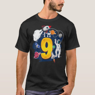 I'm 9 Years Old Astronaut Outer Space 9th Birthday T-Shirt