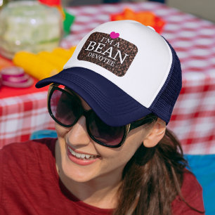 I'm A Bean Devotee, Coffee Print Trucker Hat