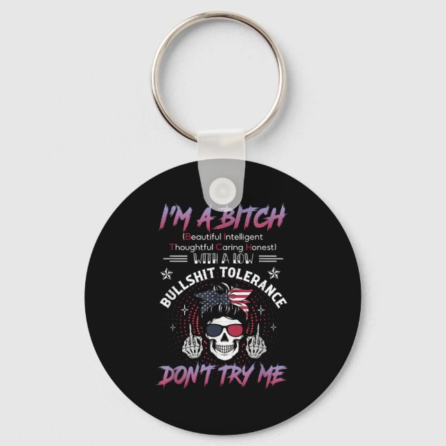 I'm A Beautiful Intelligent Thoughtful Caring Hone Key Ring (Front)