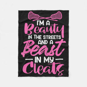 I'm A Beauty In The Streets Beast In My Cleats Lac Fleece Blanket