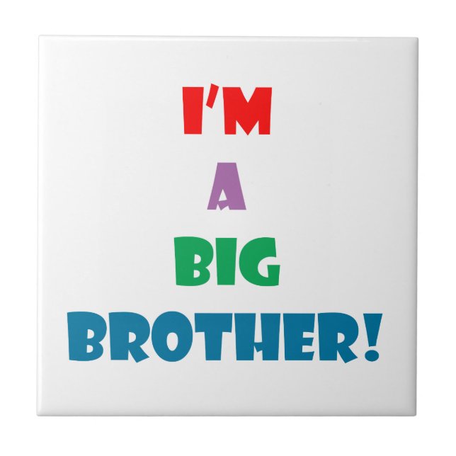 I'm a big brother text ceramic tile (Front)