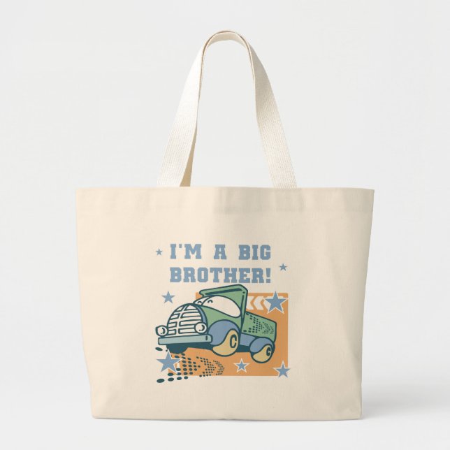 I'm a Big Brother - Truck Tshirts and Gifts Large Tote Bag (Front)