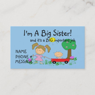 I'm A BIG Sister Calling Card