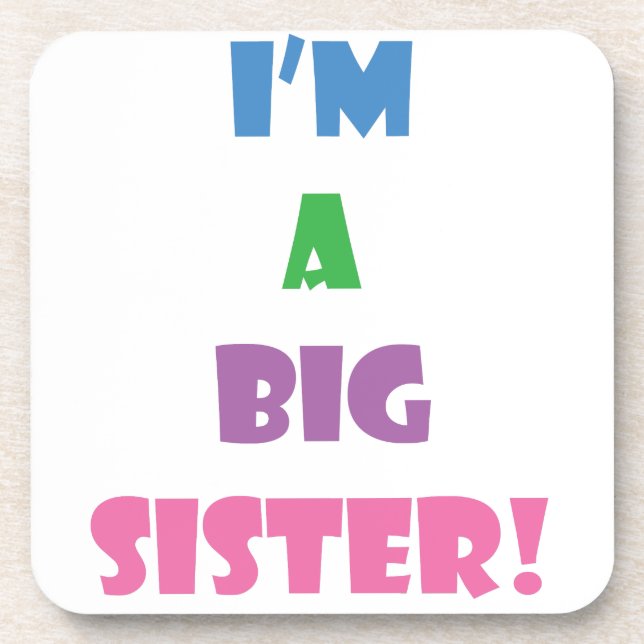 I'm a big sister text coaster (Front)
