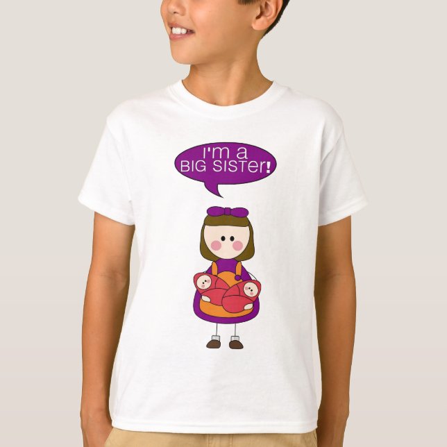 i'm a big sister (twin girls) T-Shirt (Front)