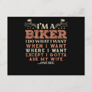 Im A Biker I Do What I Want Funny Motorcycle Motor Holiday Postcard