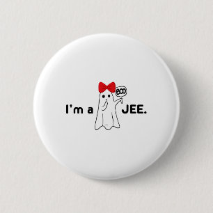 I'm A Boo Jee Funny Cute Red Bow Girl Lady Spooky 6 Cm Round Badge