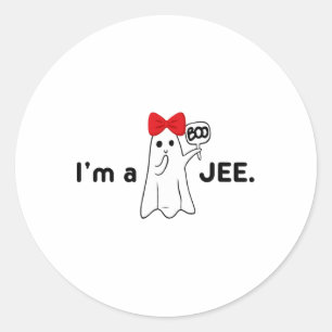 I'm A Boo Jee Funny Cute Red Bow Girl Lady Spooky  Classic Round Sticker
