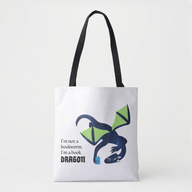 I'm a book dragon tote bag (Front)