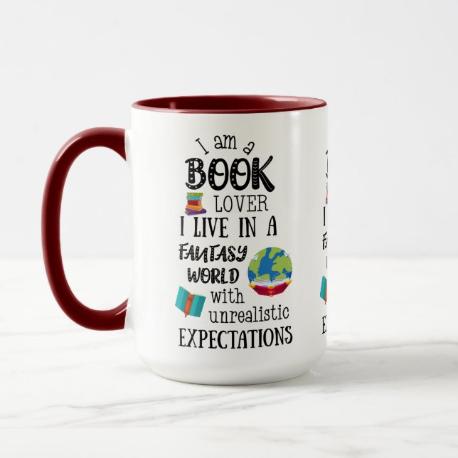 I'm A Book Lover In A Fantasy World Mug (Left)