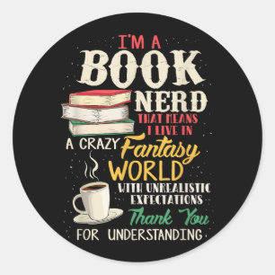 I'm a Book Nerd - Book Lover - Literature Classic Round Sticker