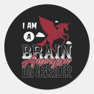 I'm A Brain Aneurysm Warrior Awareness Support Gra Classic Round Sticker