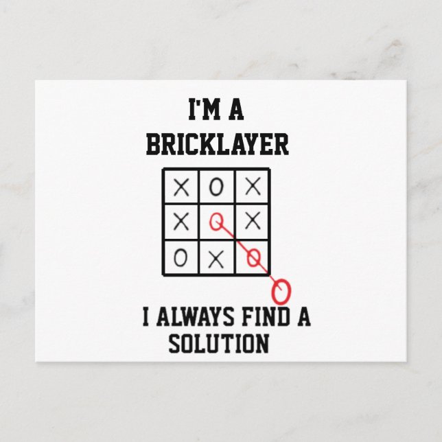 Im A Bricklayer I Always Find A Solution  Postcard (Front)